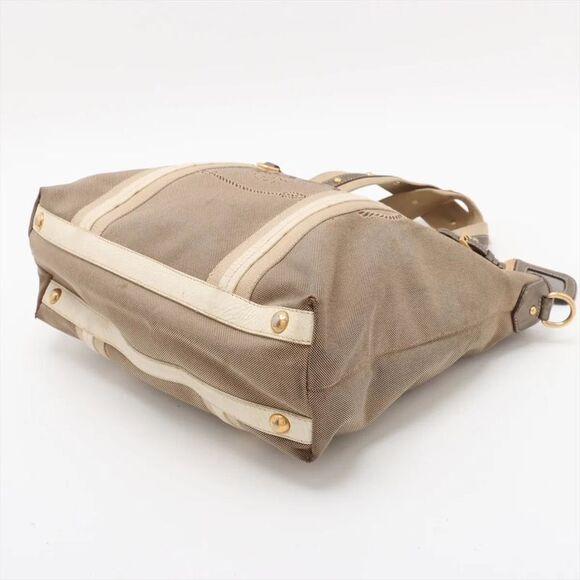 Prada Logo Jacquard 2WAY Tote Bag Crossbody Shoulder Beige Business Commuting - Picture 3 of 11